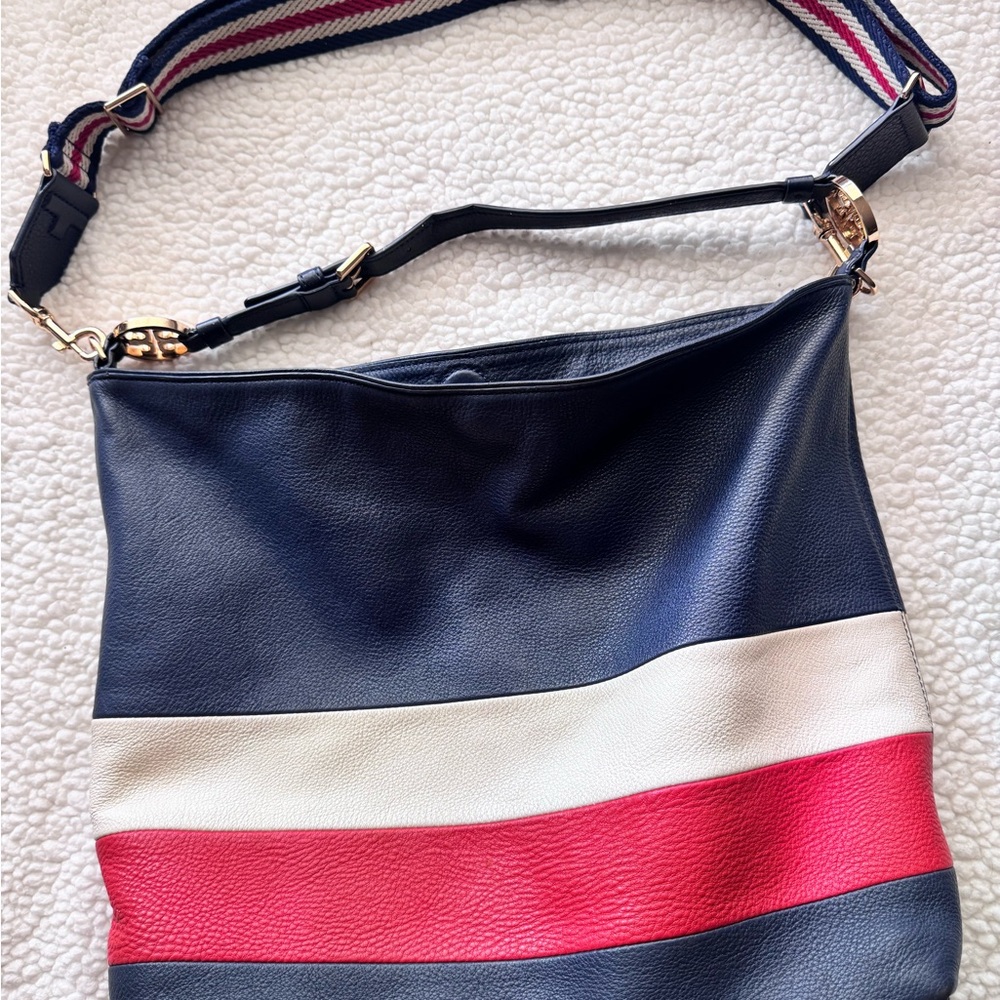 Tory Burch Navy and Cream Crossbody Bag